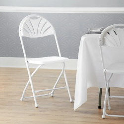 Folding Chair - White Fanback