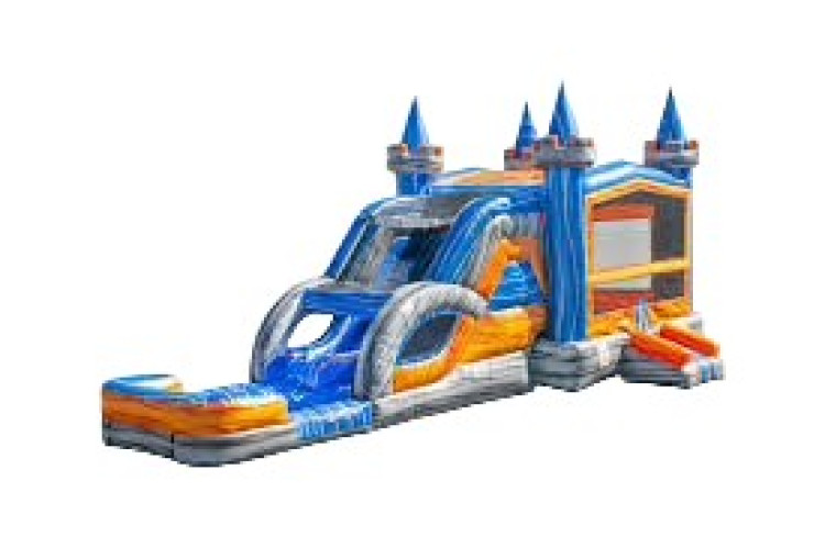 Orange Crush Double Lane Slide Wet/Dry Combo
